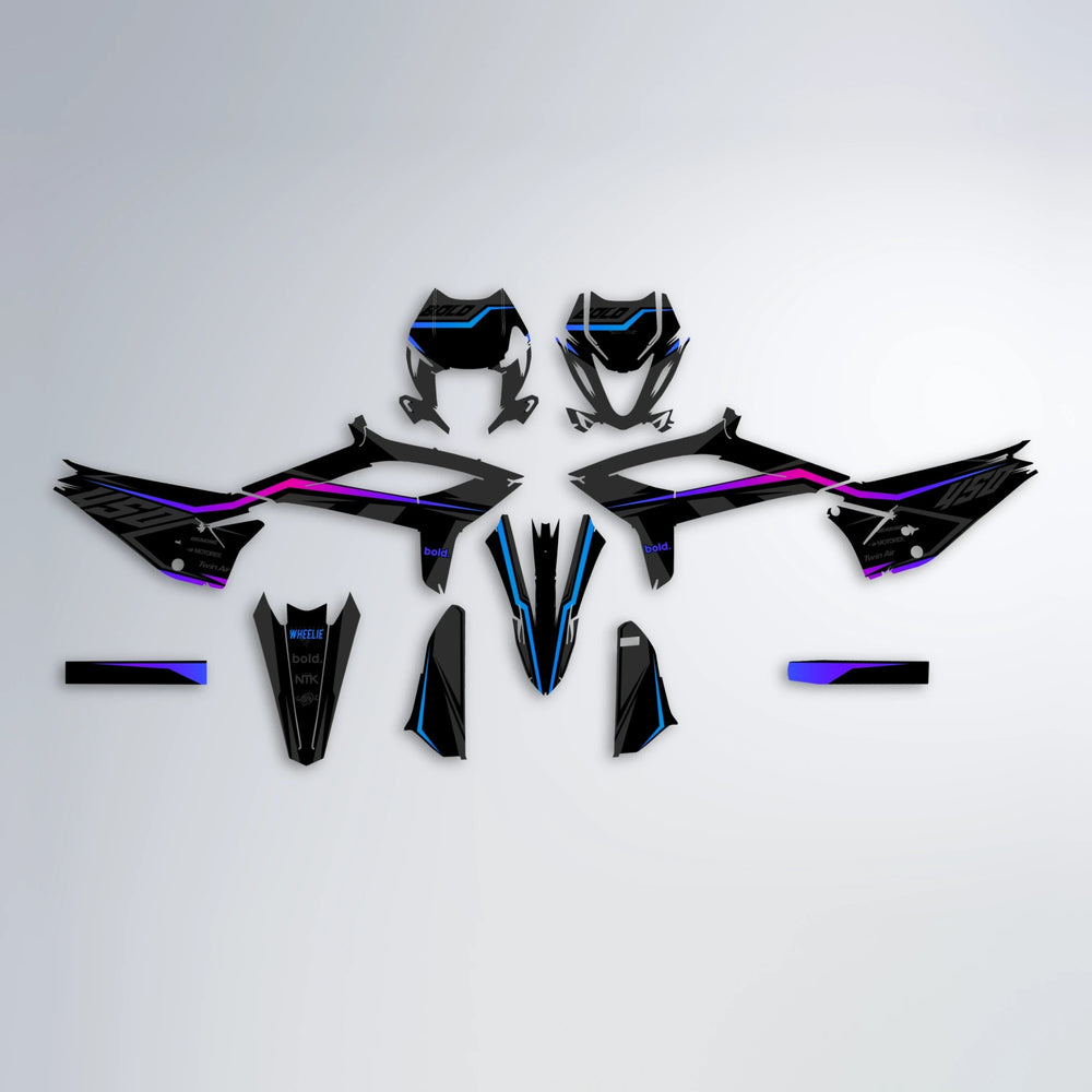 TRONIC Beta graphics kit parts layout in Blue Purple Fade