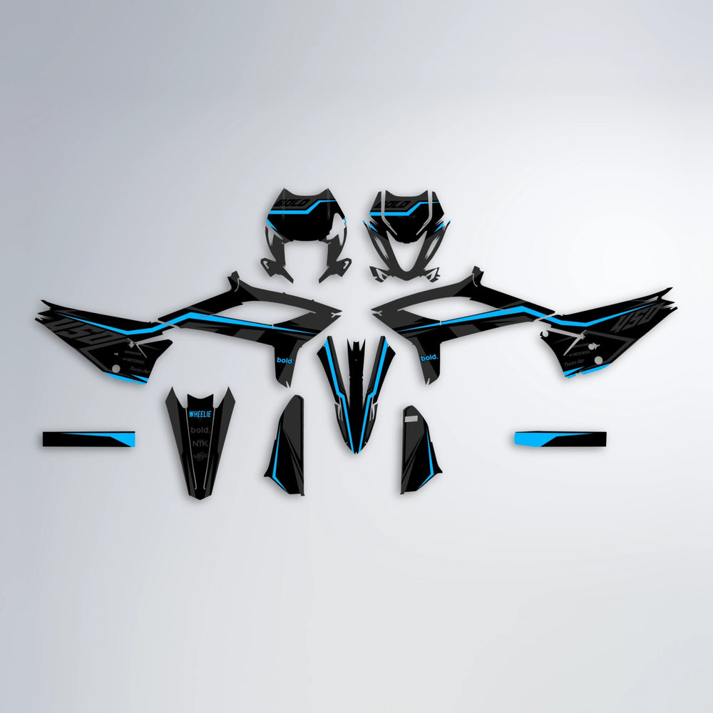TRONIC Beta graphics kit parts layout in Light Blue