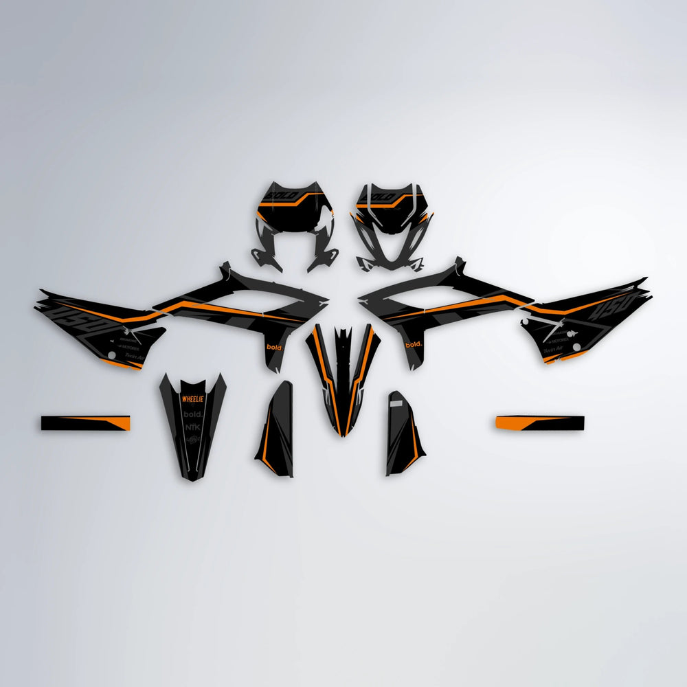 TRONIC Beta graphics kit parts layout in Orange