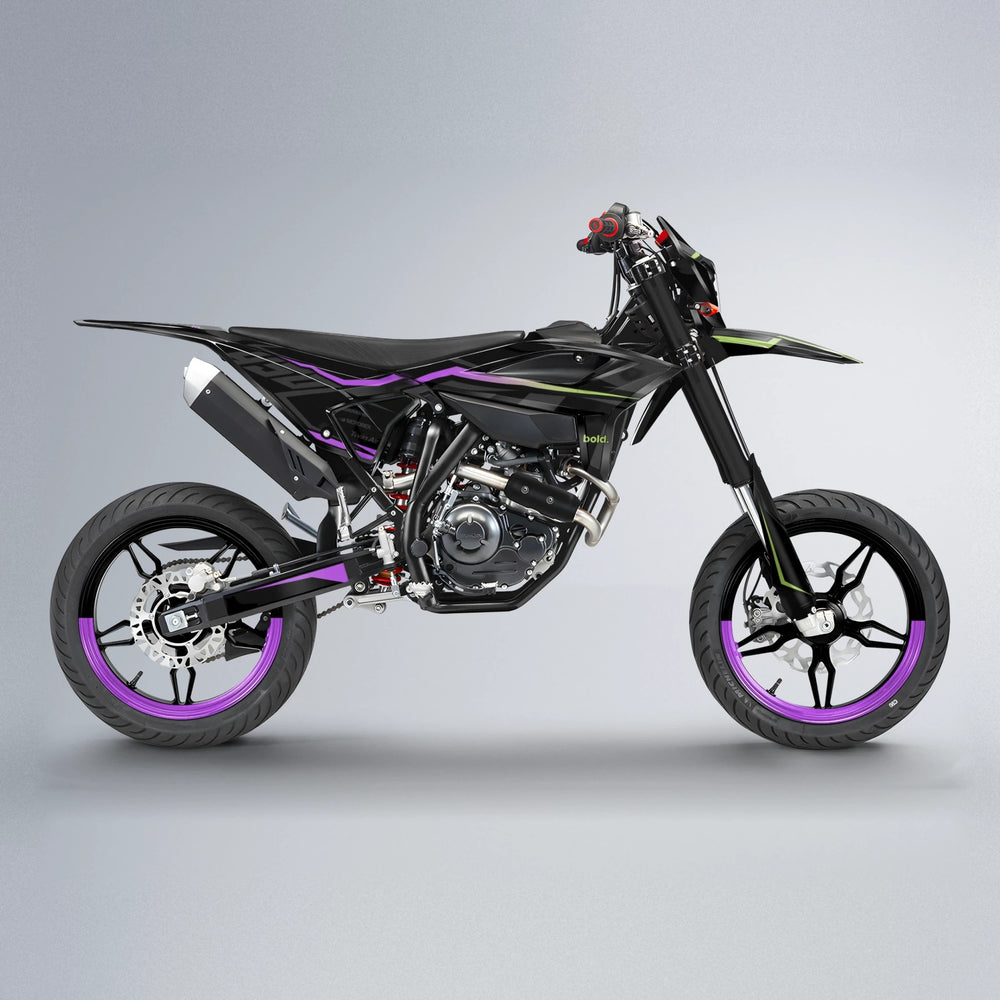 TRONIC Beta supermoto graphics kit in Purple & Yellow