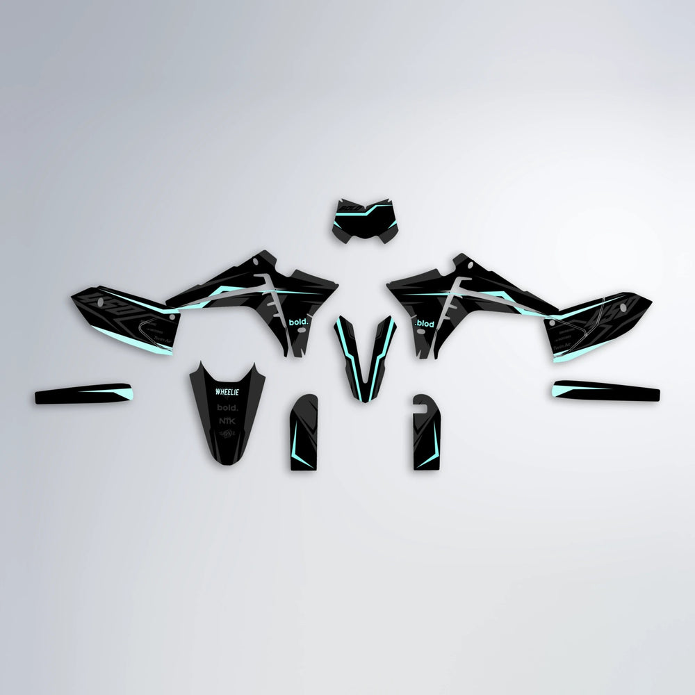 TRONIC Fantic graphics kit parts layout in Mint