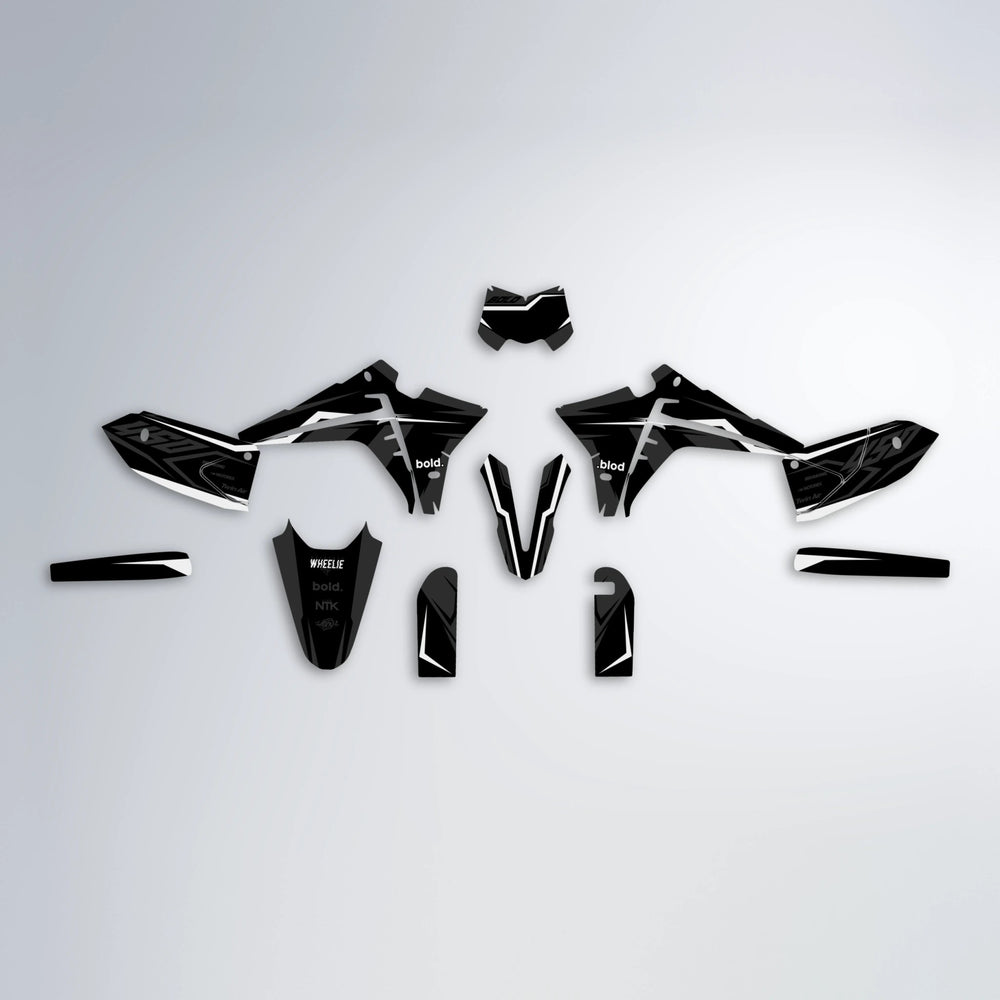 TRONIC Fantic graphics kit parts layout in White