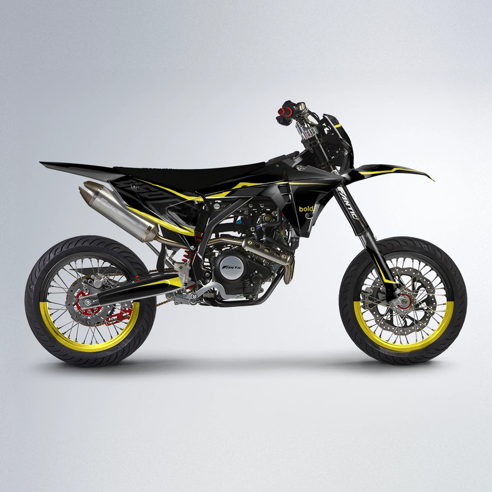 TRONIC Fantic supermoto graphics kit in Yellow