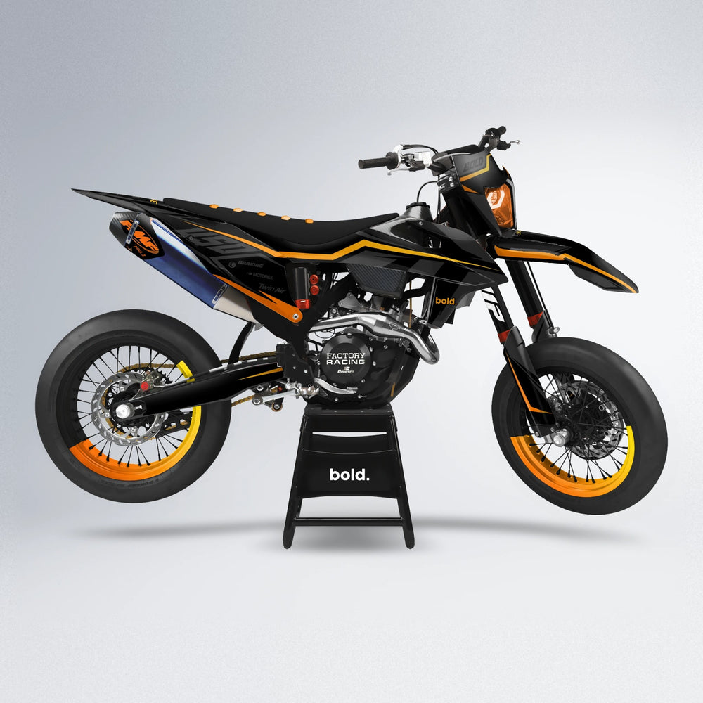 TRONIC supermoto graphics kit in Orange & Yellow