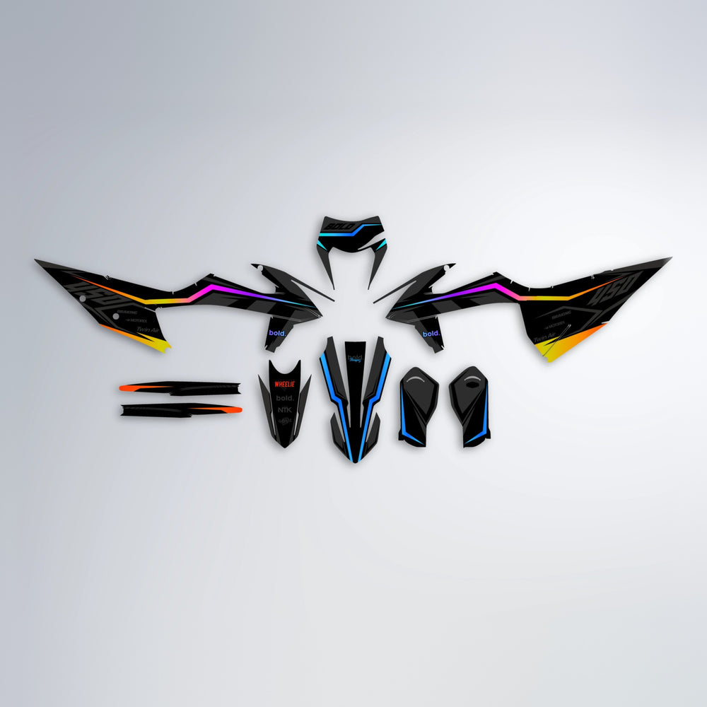 TRONIC graphics kit parts layout in Sunset Fade
