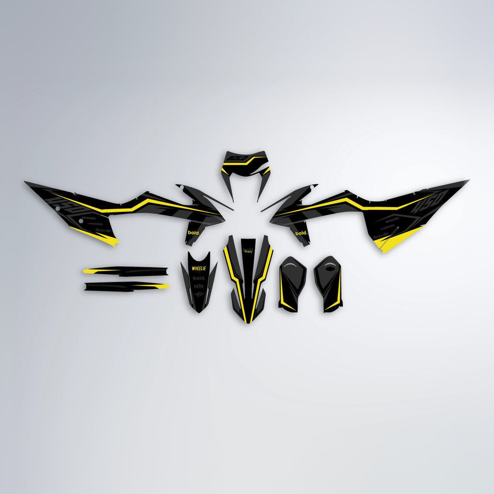 TRONIC graphics kit parts layout in Yellow