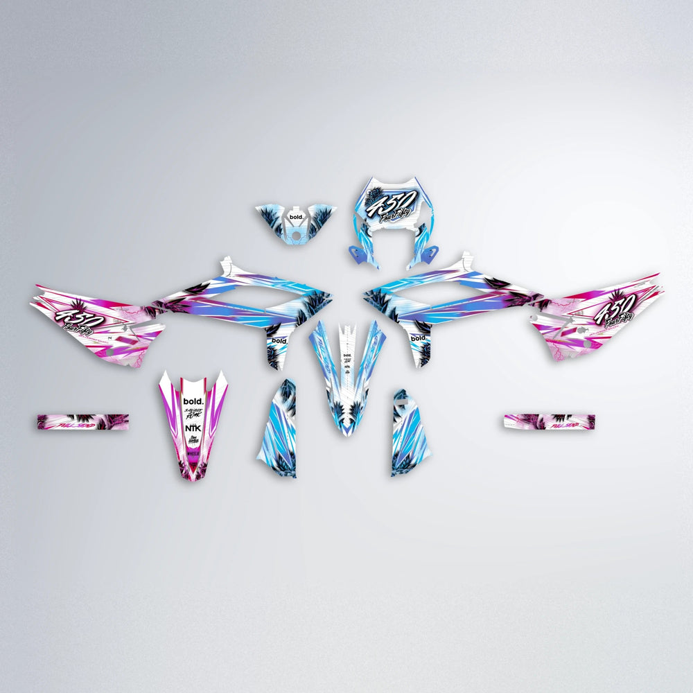 TROPIC Beta graphics kit parts layout in Pink & Light Blue