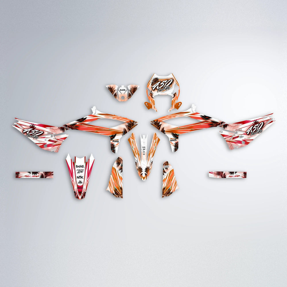 TROPIC Beta graphics kit parts layout in Red & Orange
