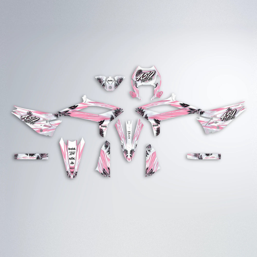 TROPIC Beta graphics kit parts layout in Sakura Pink
