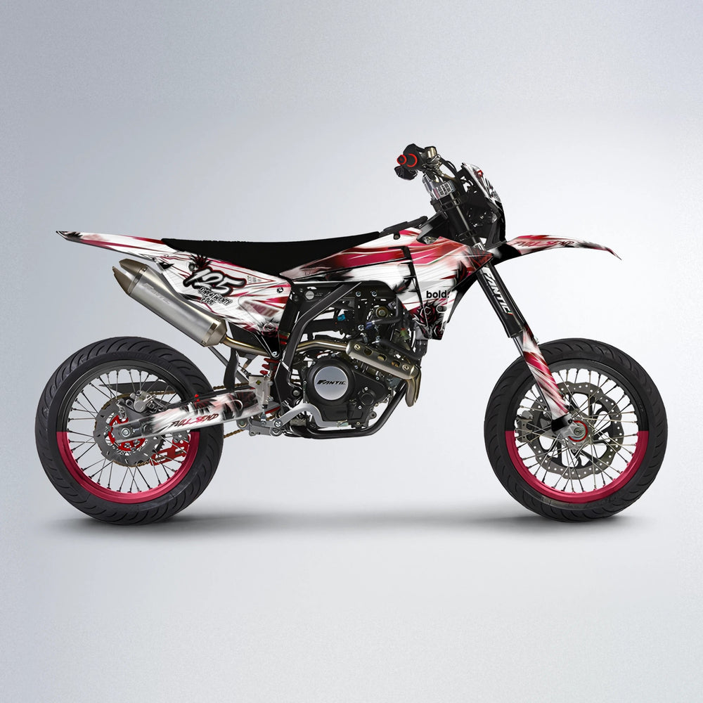 TROPIC Fantic supermoto graphics kit in Black & Red