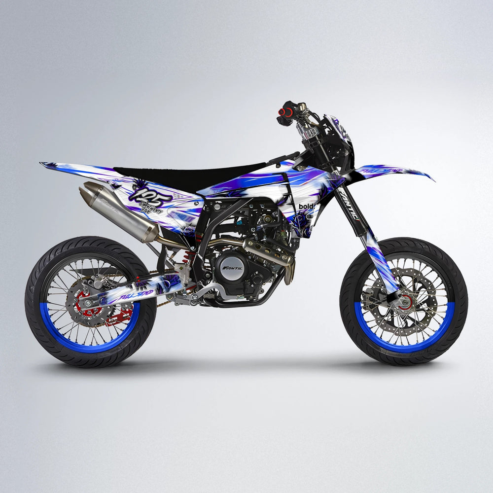 TROPIC Fantic supermoto graphics kit in Blue