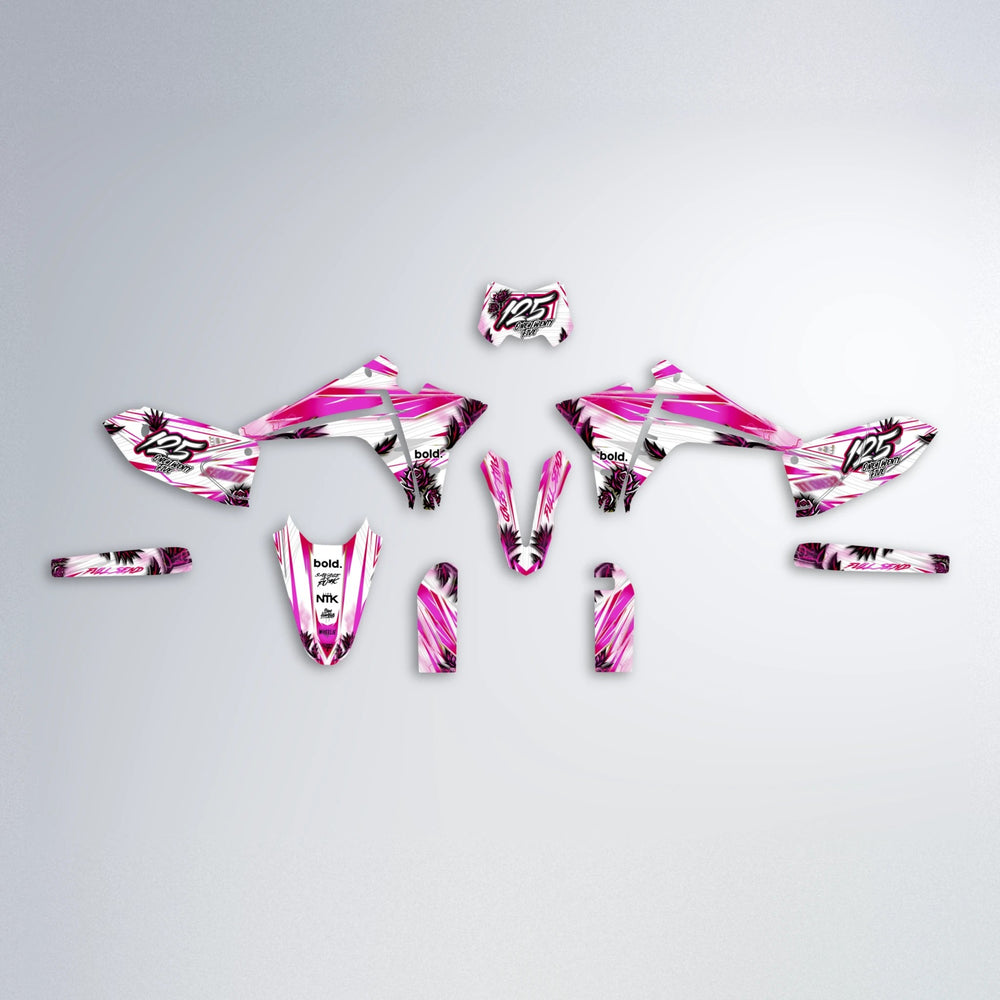 TROPIC Fantic graphics kit parts layout in Pink