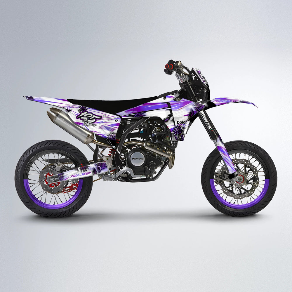 TROPIC Fantic supermoto graphics kit in Purple