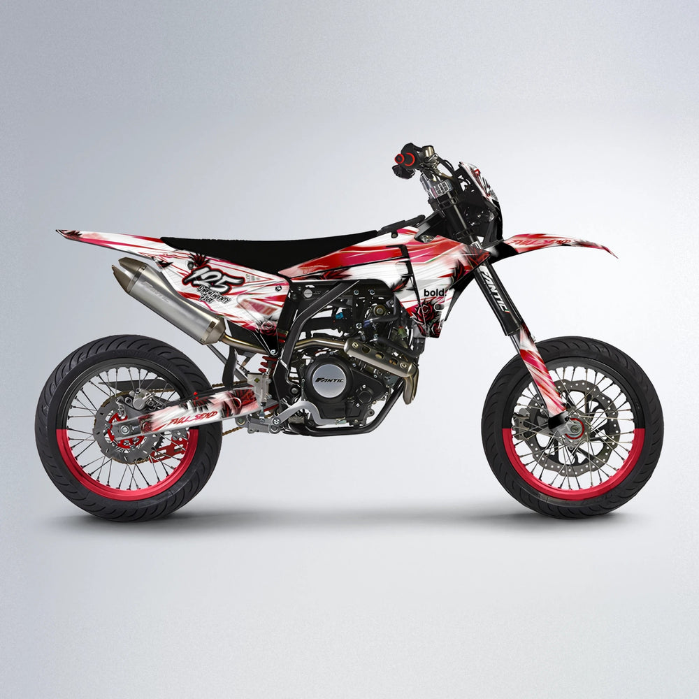 TROPIC Fantic supermoto graphics kit in Red