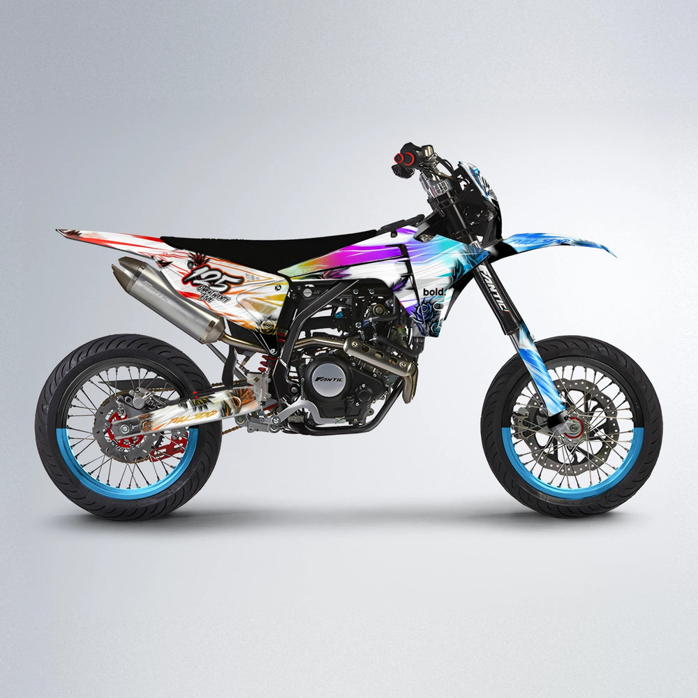 TROPIC Fantic supermoto graphics kit in Sunset Fade