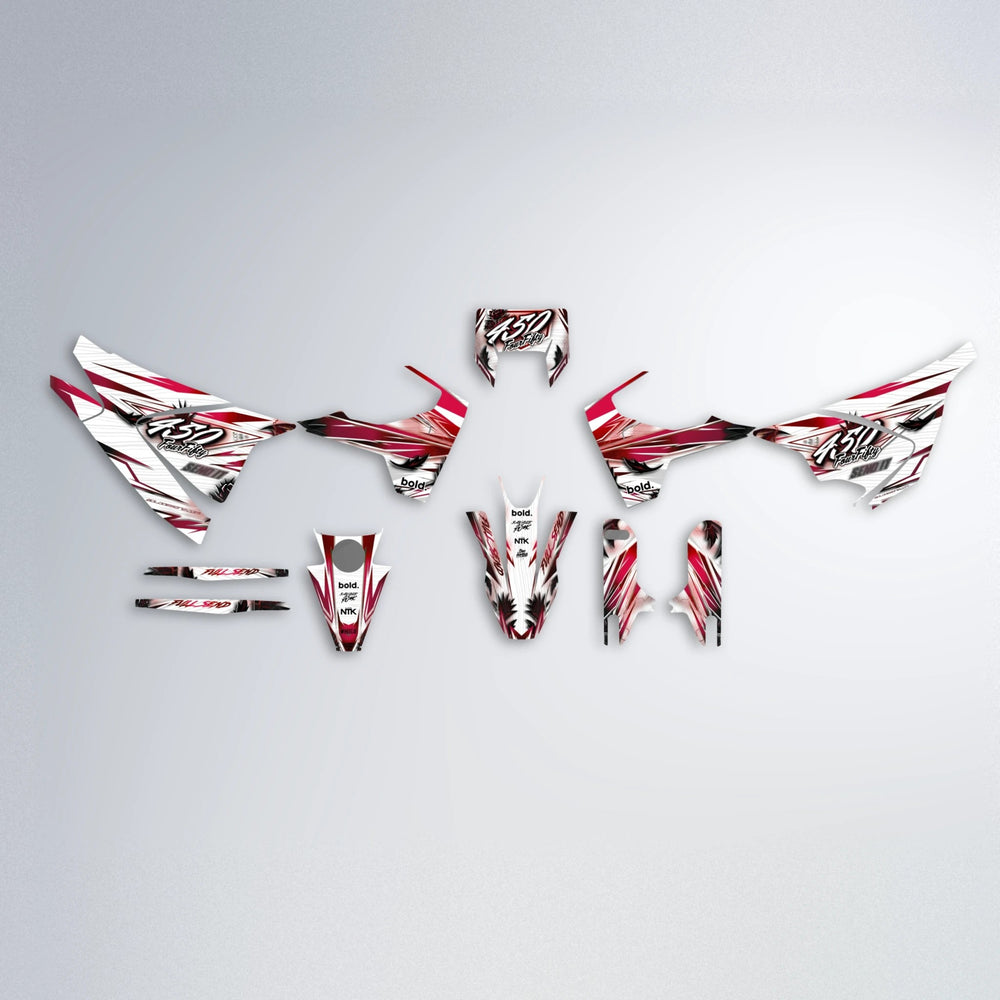 TROPIC Husqvarna 701 graphics kit parts layout in Black & Red