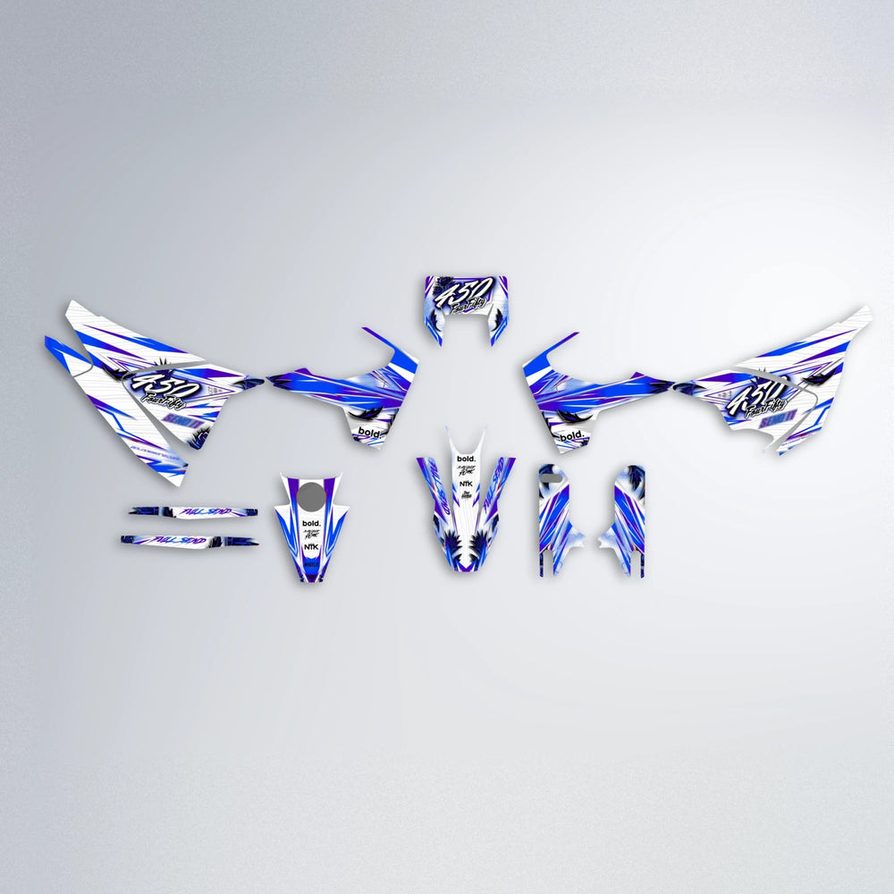 TROPIC Husqvarna 701 graphics kit parts layout in Blue