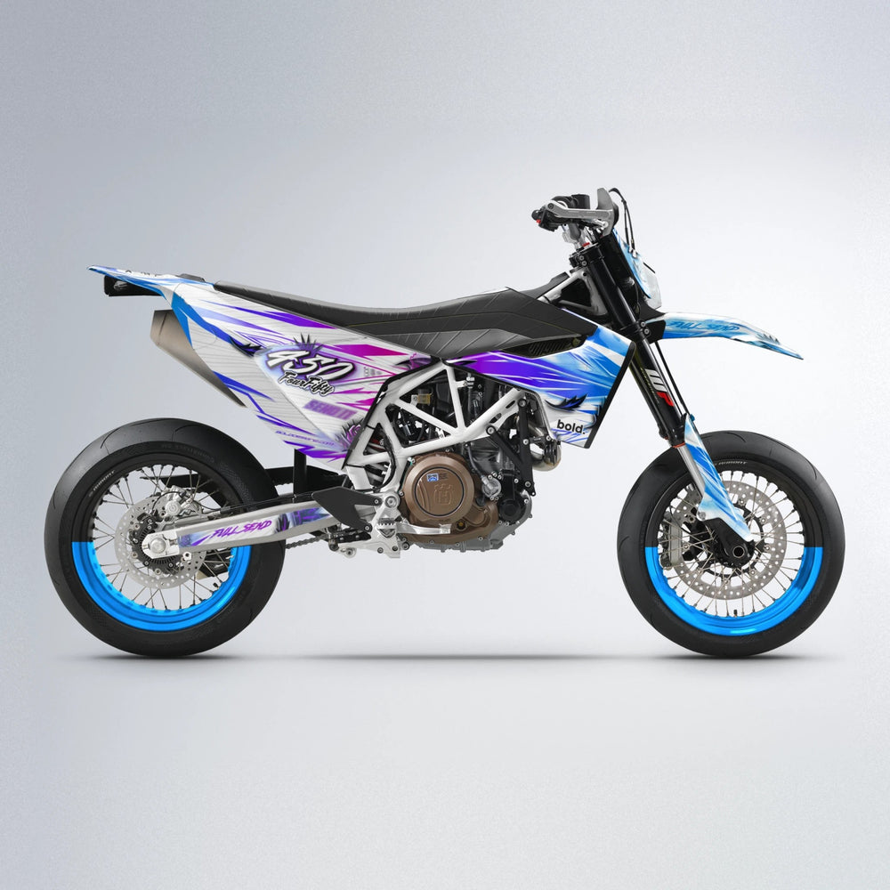 TROPIC Husqvarna 701 supermoto graphics kit in Blue Purple Fade