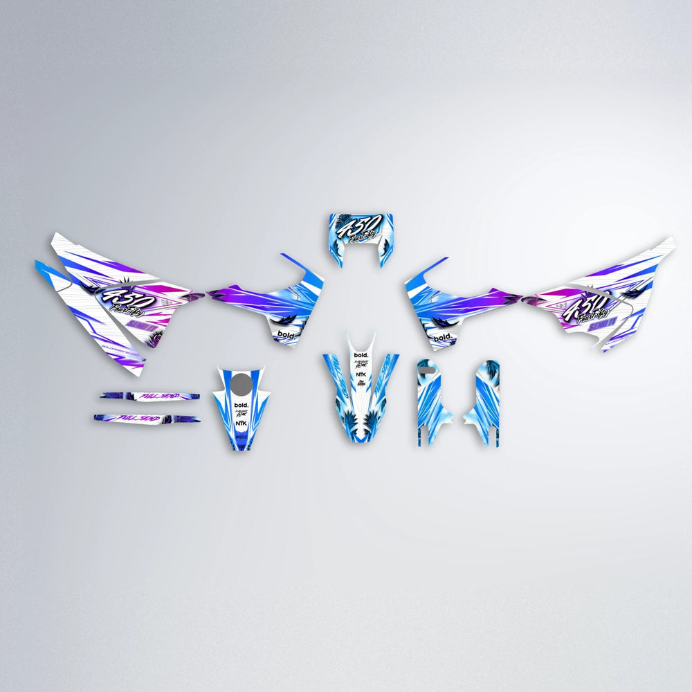 TROPIC Husqvarna 701 graphics kit parts layout in Blue Purple Fade