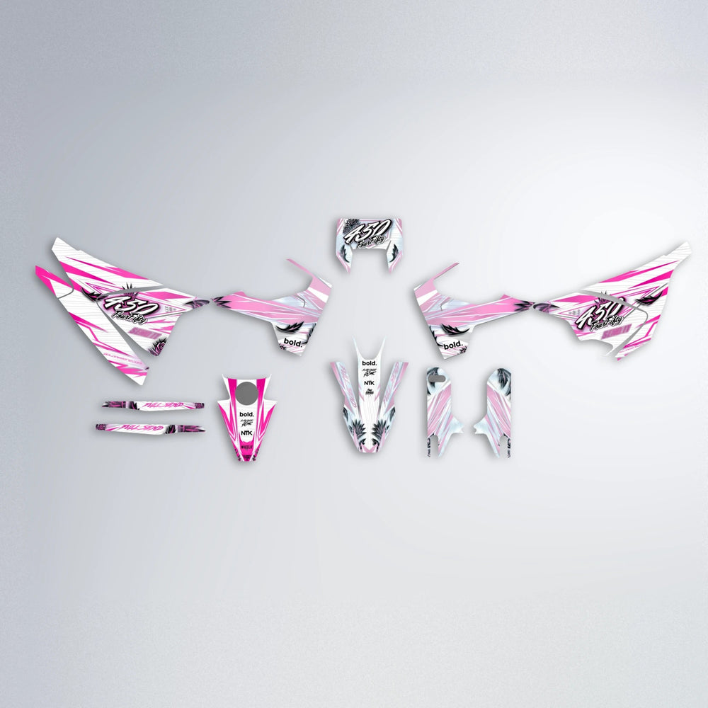 TROPIC Husqvarna 701 graphics kit parts layout in Flamingo