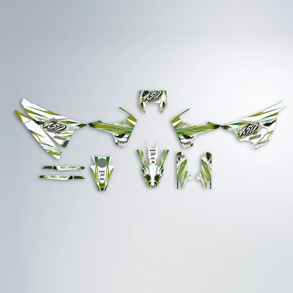 TROPIC Husqvarna 701 graphics kit parts layout in Olive