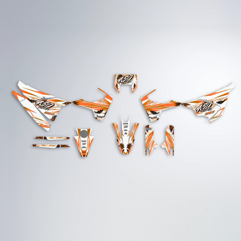 TROPIC Husqvarna 701 graphics kit parts layout in Orange