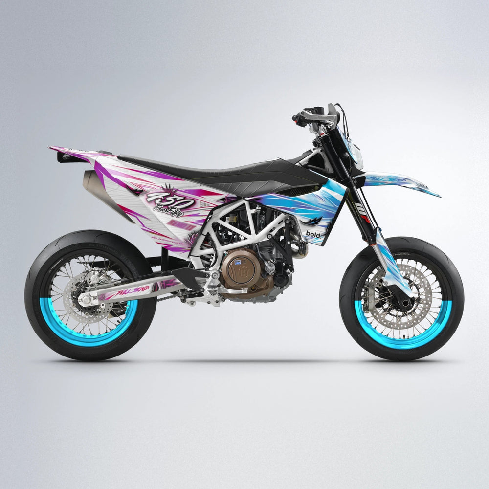 TROPIC Husqvarna 701 supermoto graphics kit in Pink & Light Blue