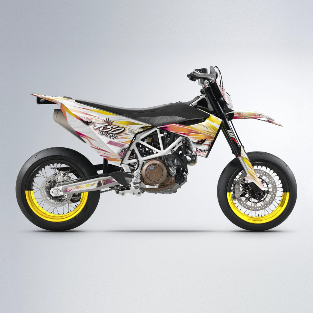 TROPIC Husqvarna 701 supermoto graphics kit in Pink & Yellow