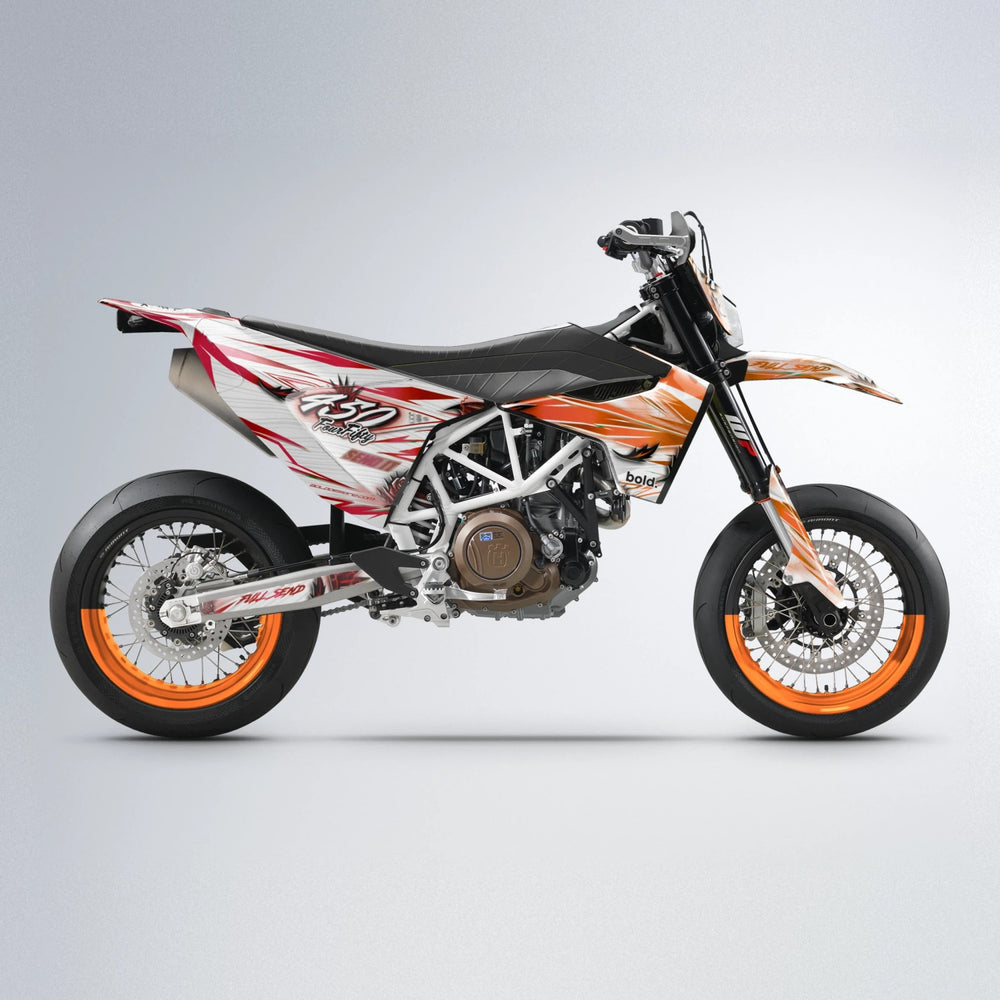 TROPIC Husqvarna 701 supermoto graphics kit in Red & Orange