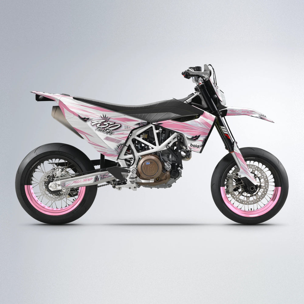 TROPIC Husqvarna 701 supermoto graphics kit in Sakura Pink