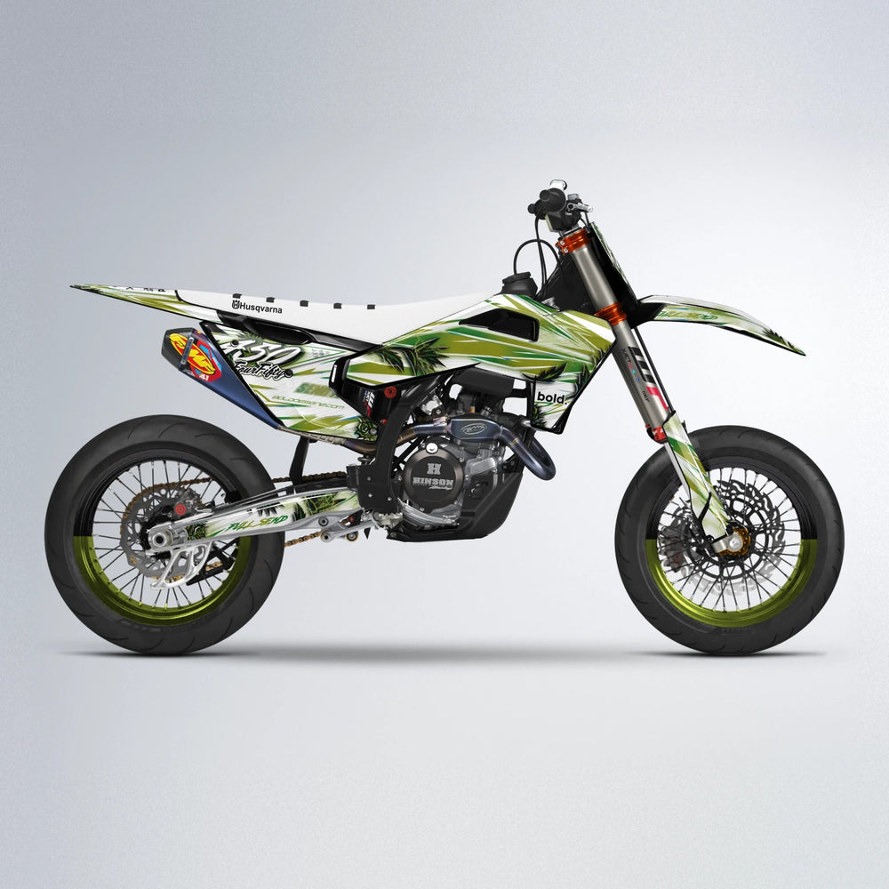 TROPIC Husqvarna FE/TE supermoto graphics kit in Olive