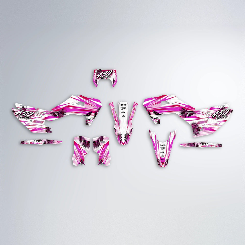 TROPIC Husqvarna FE/TE graphics kit parts layout in Pink