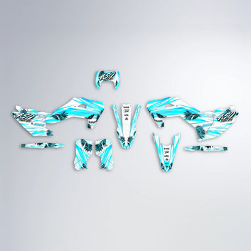 TROPIC Husqvarna FE/TE graphics kit parts layout in Teal
