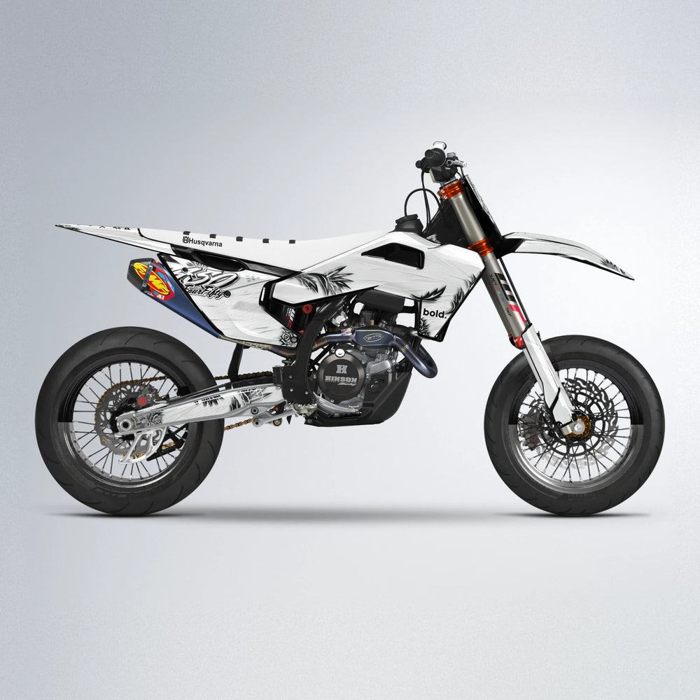 TROPIC Husqvarna FE/TE supermoto graphics kit in White