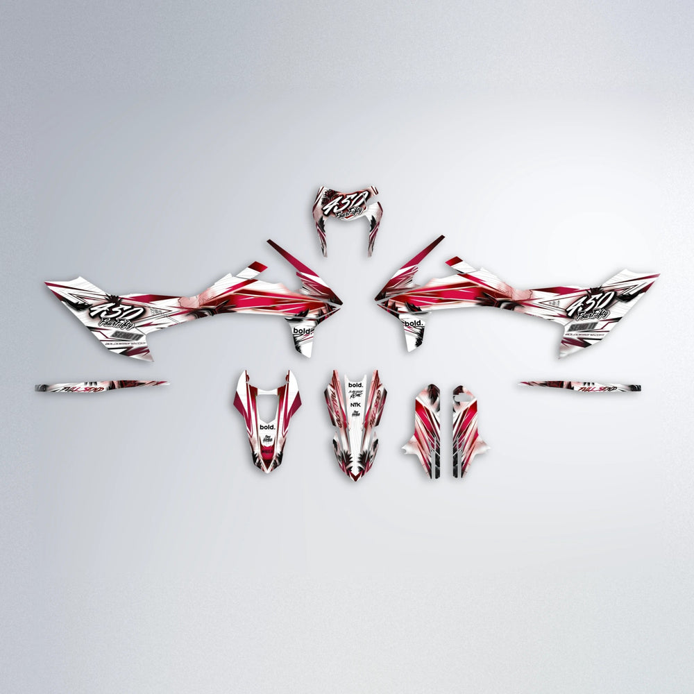 TROPIC KTM SMC 690 graphics kit parts layout in Black & Red