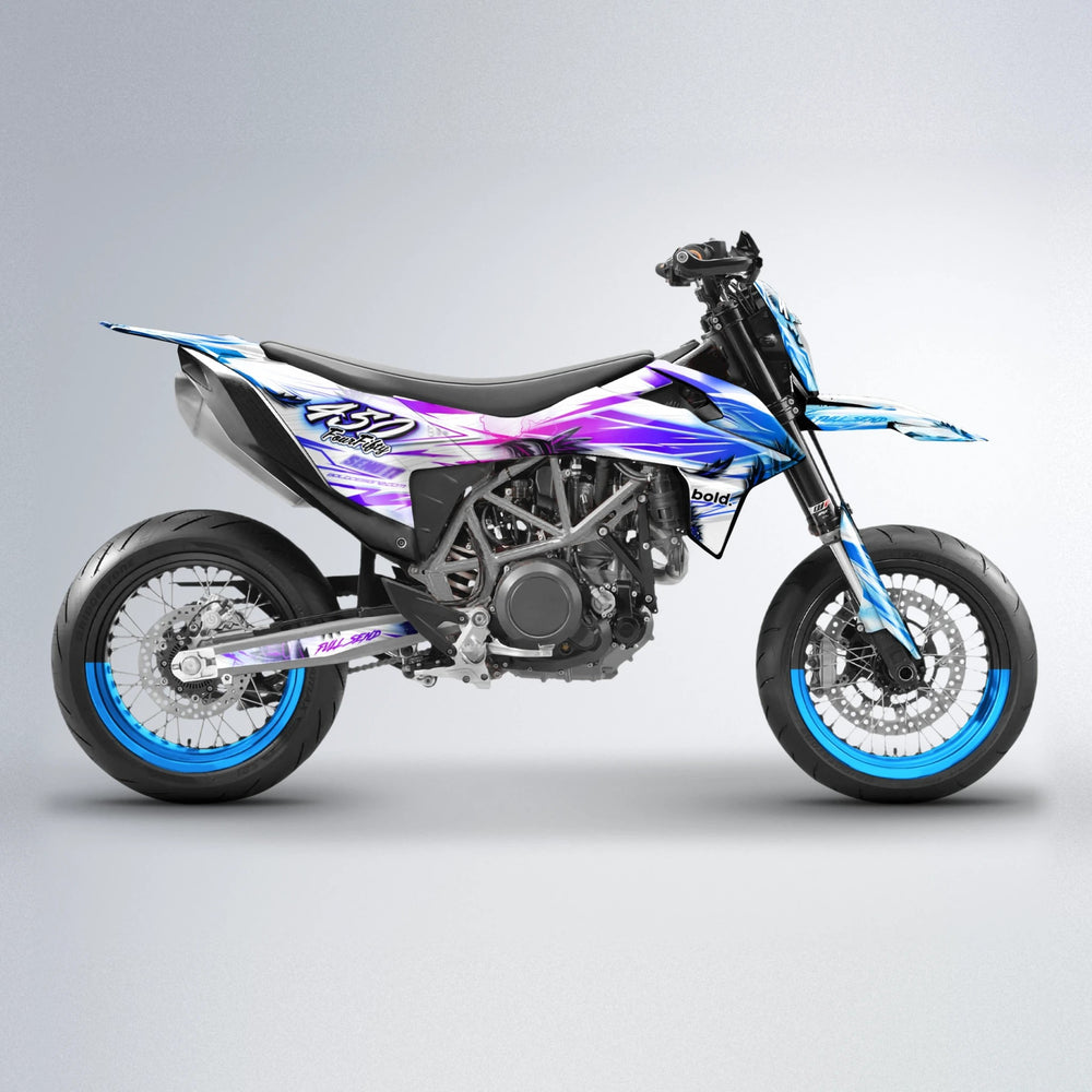 TROPIC KTM SMC 690 supermoto graphics kit in Blue Purple Fade