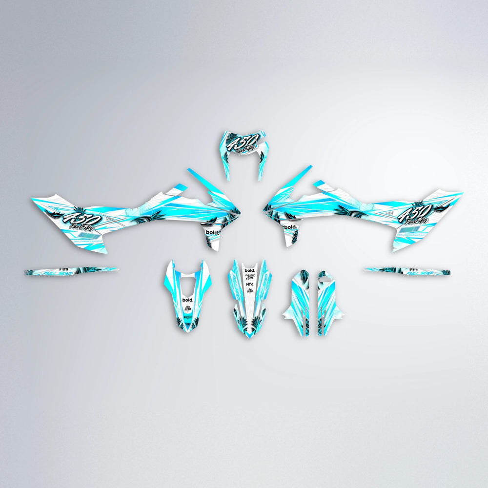 TROPIC KTM SMC 690 graphics kit parts layout in Custom Colour