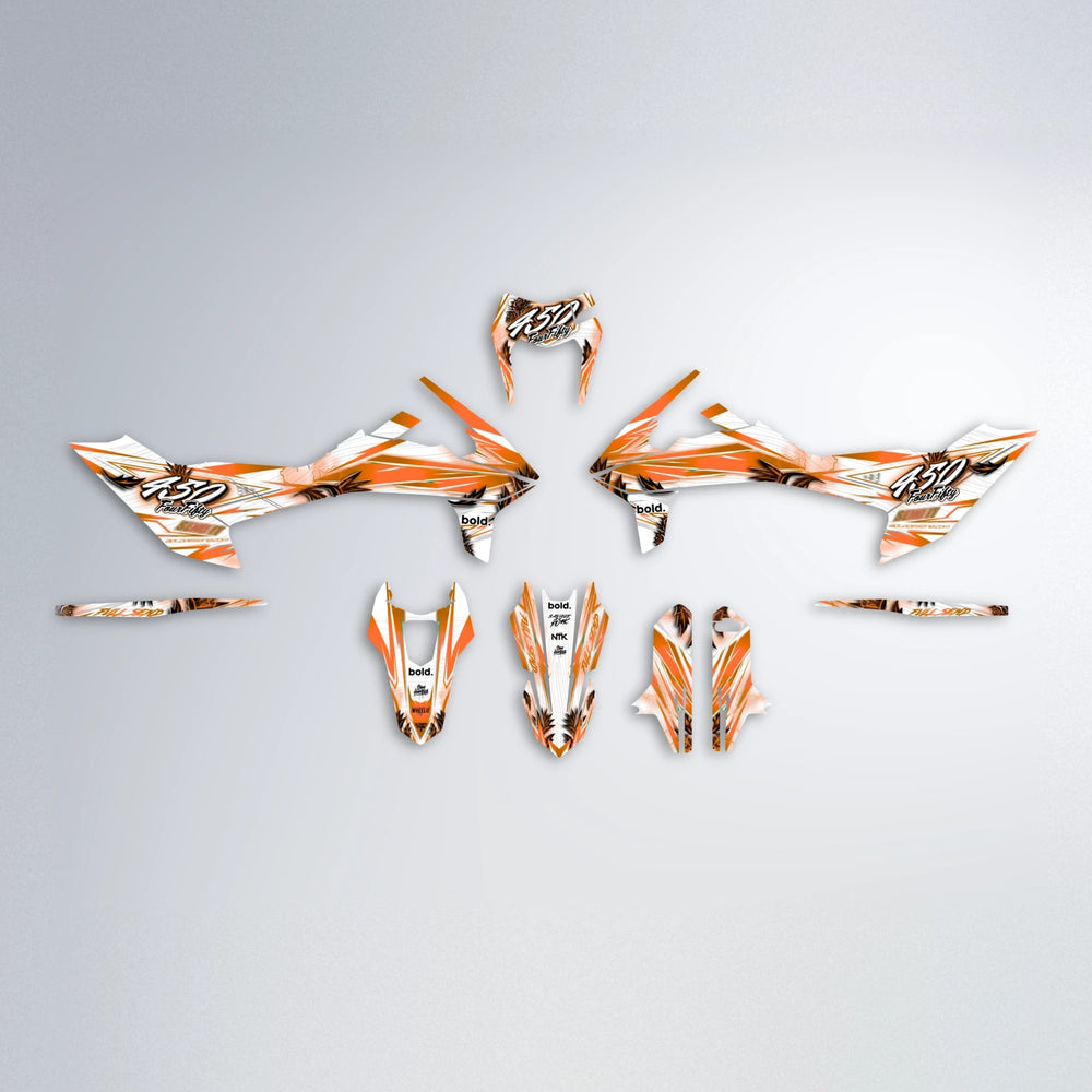TROPIC KTM SMC 690 graphics kit parts layout in Orange