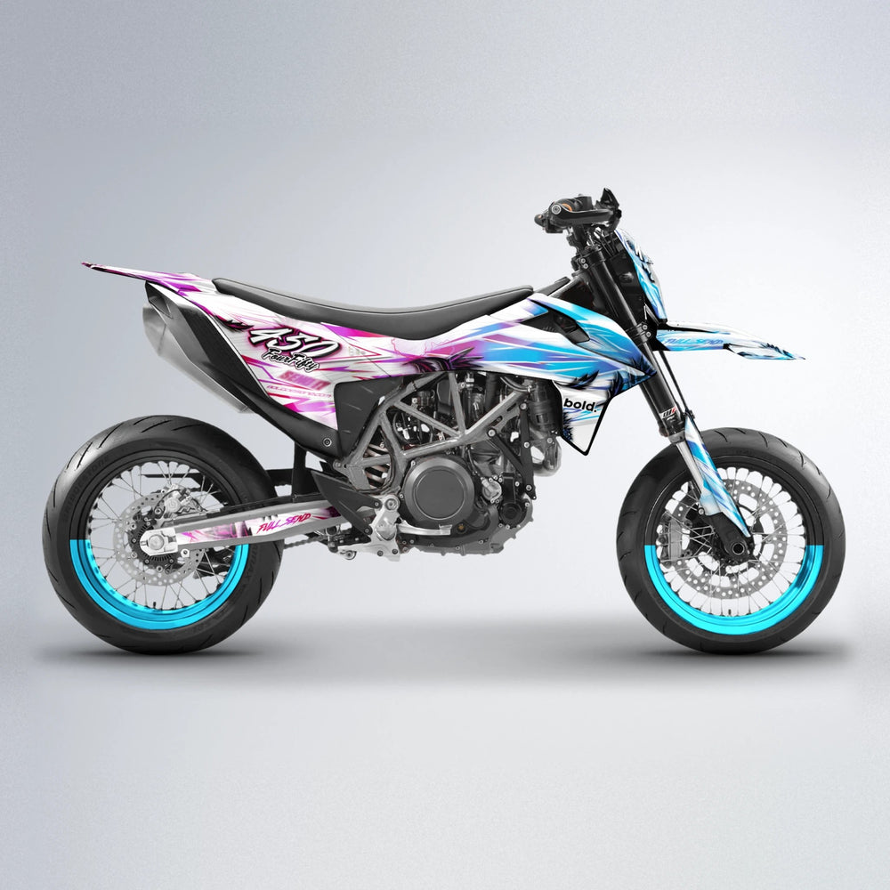 TROPIC KTM SMC 690 supermoto graphics kit in Pink & Light Blue