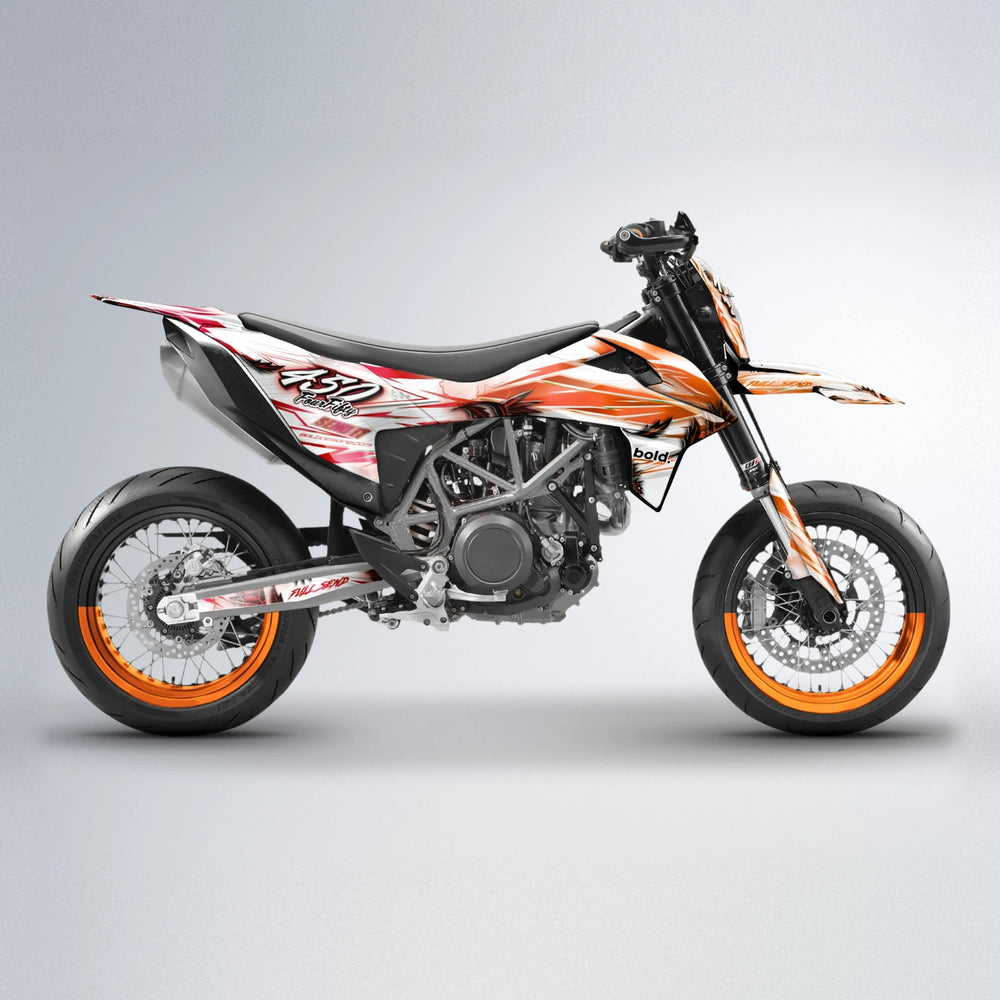 TROPIC KTM SMC 690 supermoto graphics kit in Red & Orange