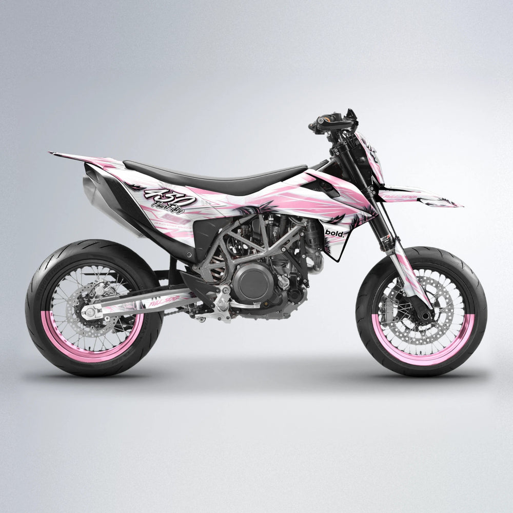 TROPIC KTM SMC 690 supermoto graphics kit in Sakura Pink