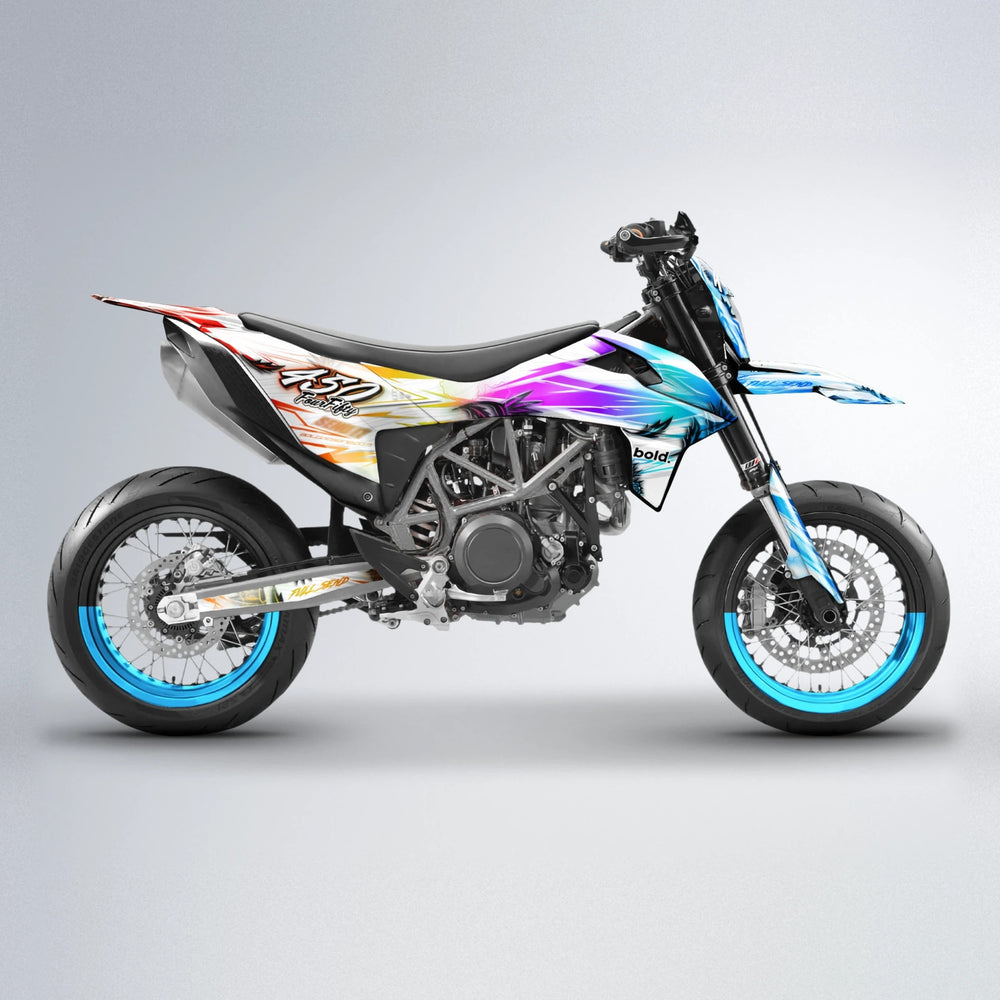 TROPIC KTM SMC 690 supermoto graphics kit in Sunset Fade