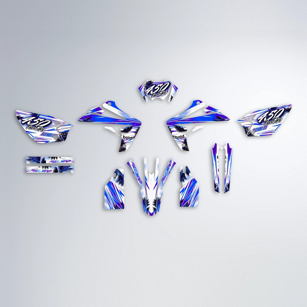 TROPIC Rieju MRT graphics kit parts layout in Blue