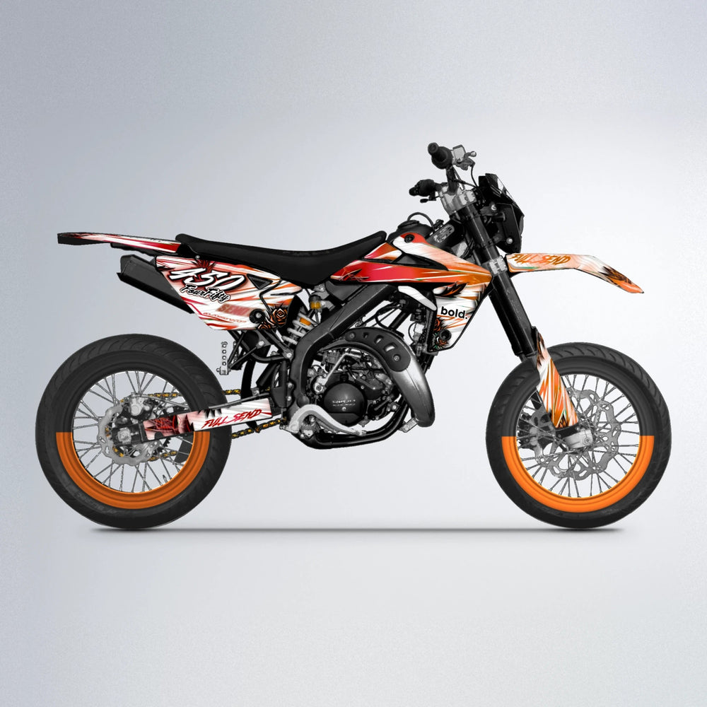 TROPIC Rieju MRT supermoto graphics kit in Red & Orange