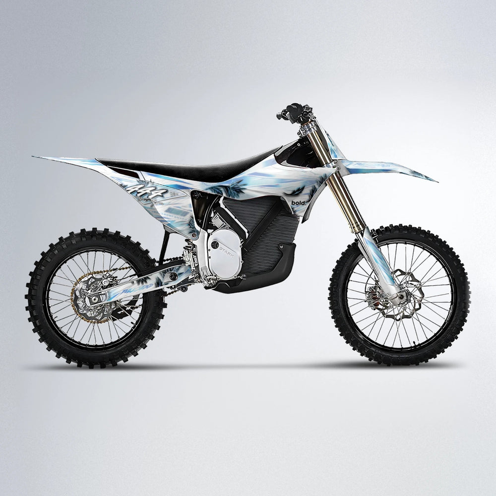 TROPIC Stark Varg MX motocross graphics kit in Light Blue & White