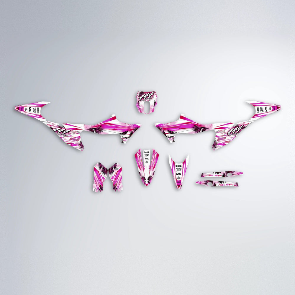 TROPIC Stark Varg MX graphics kit parts layout in Pink