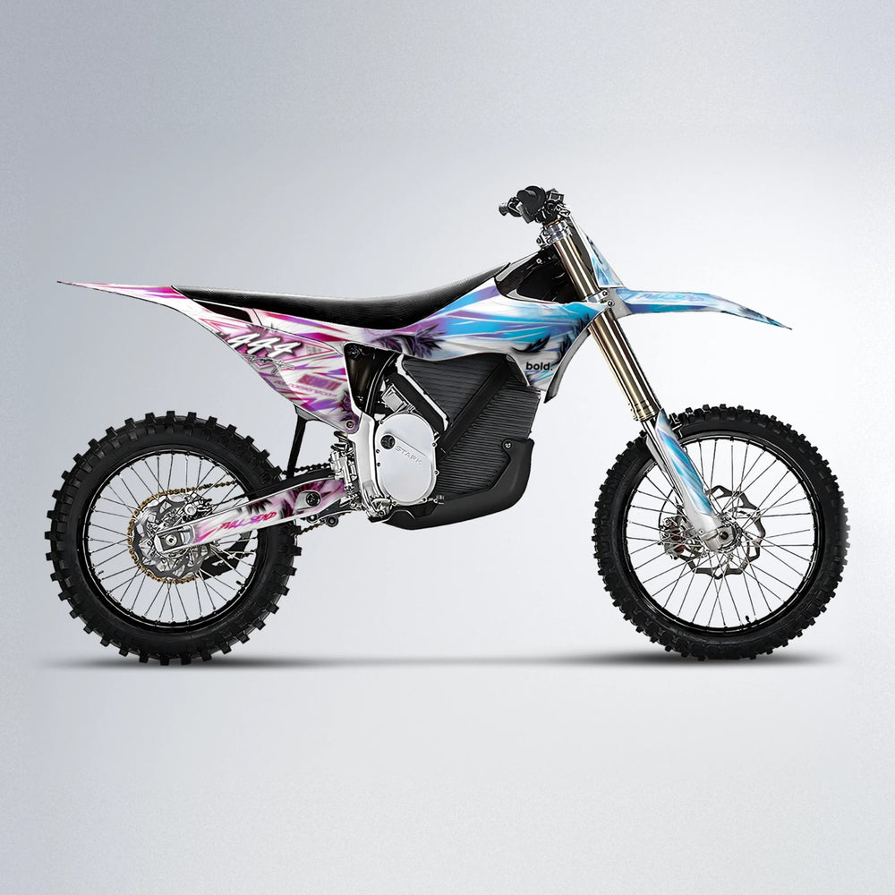 TROPIC Stark Varg MX motocross graphics kit in Pink & Light Blue