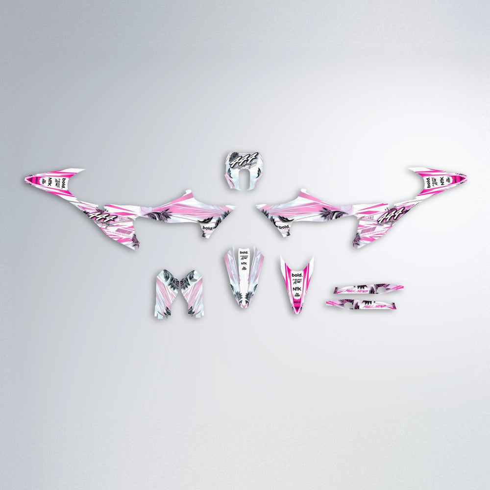TROPIC Stark Varg SM graphics kit parts layout in Flamingo