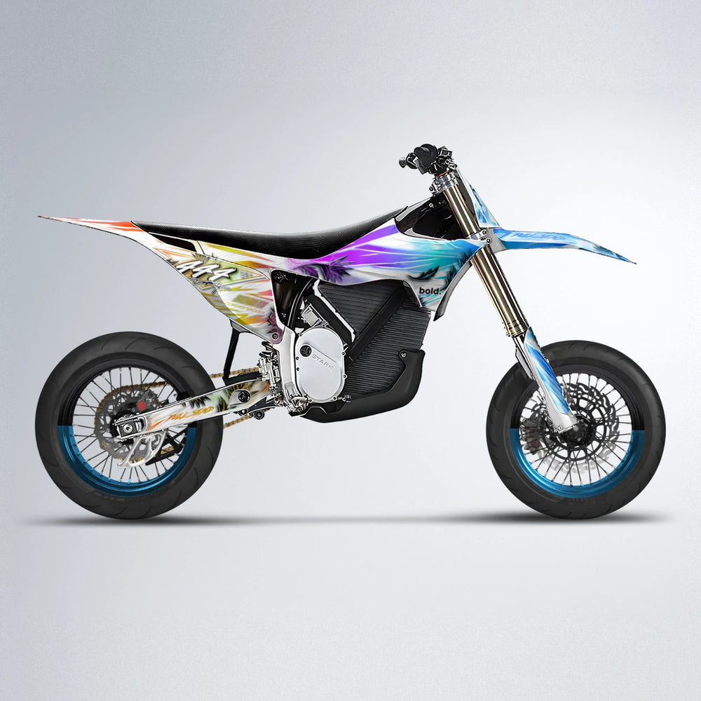 TROPIC Stark Varg SM supermoto graphics kit in Sunset Fade