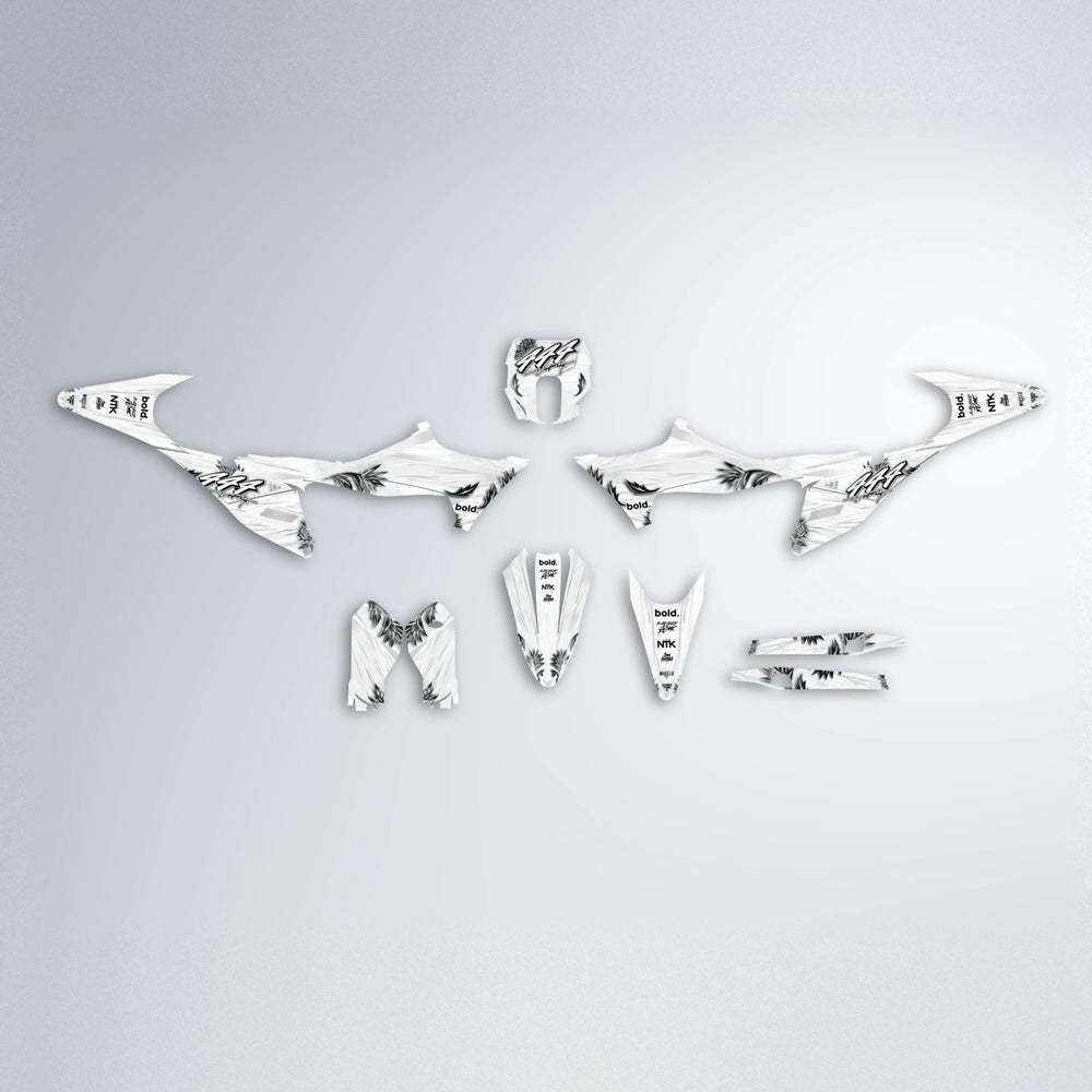 TROPIC Stark Varg SM graphics kit parts layout in White